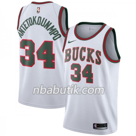NBA Mænd Trøje Milwaukee Bucks Giannis Antetokounm 34 Nike 2017-18 Hardwood Classics Hvid Swingman NBA Mænd Trøje Milwaukee Bucks Giannis Antetokounm 34 Nike 2017-18 Hardwood Classics Hvid Swingman